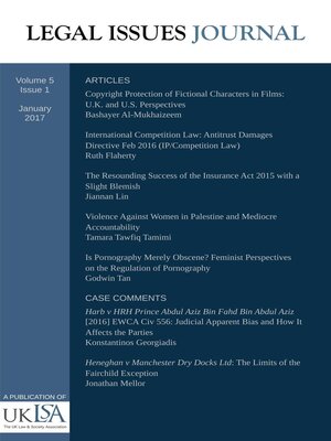 cover image of Legal Issues Journal 5(1)